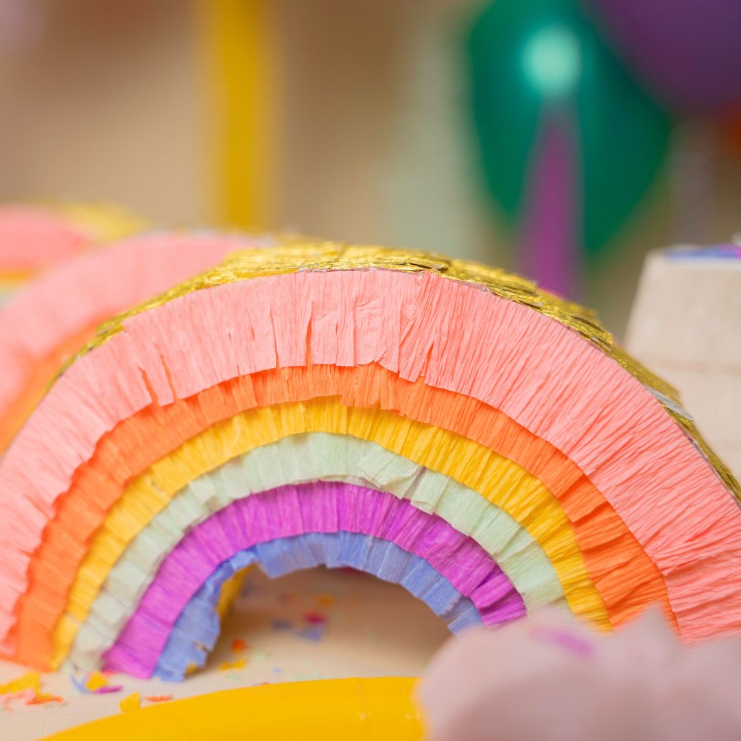 Vibrant Rainbow Colors Mini Piñata Kids Party Favor